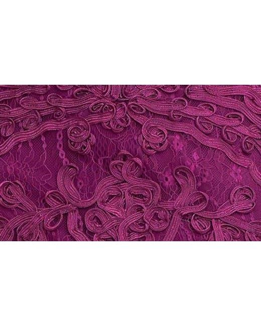 JS Collections Purple Perla Soutache Sheath Dress
