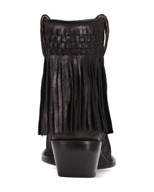 Frye Black Sacha Fringe Bootie