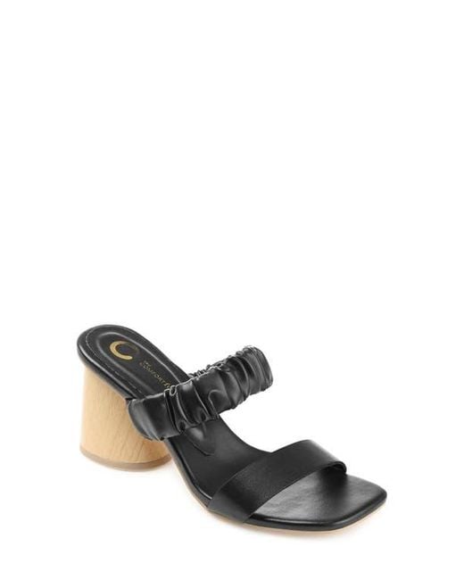Journee Collection Black Open Square-Toe Block Heel