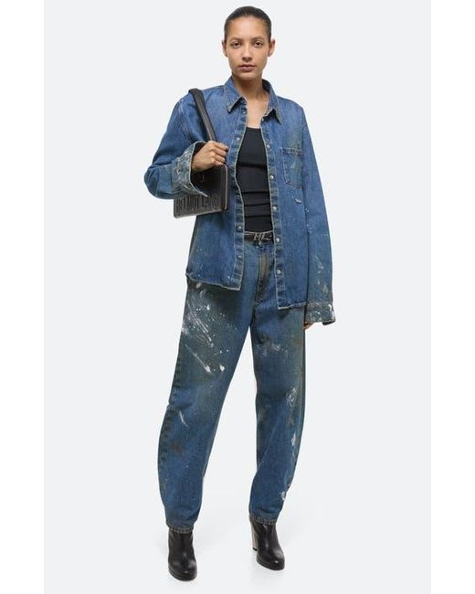 Helmut Lang Blue Snap Front Denim Shirt Jacket