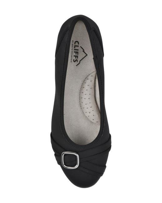 White Mountain Black Calming Buckle Strap Flat