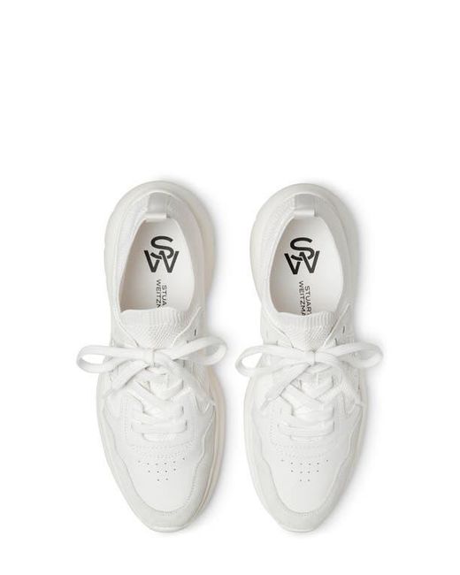 Stuart Weitzman White 5050 Knit Sneaker