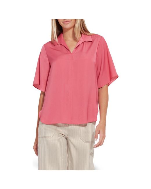 Lyssé Pink Telia Flutter Sleeve Top