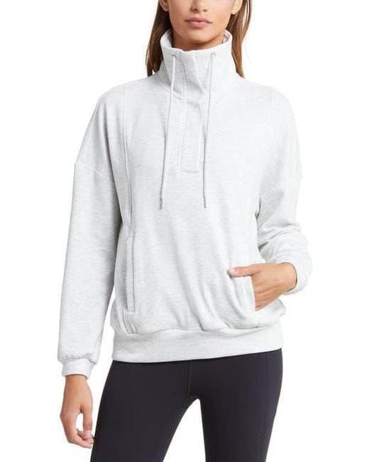 Zella Gray Cozy Half Zip Pullover Sweatshirt
