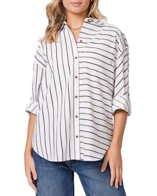 Scotch & Soda White Oversize Button-Up Shirt