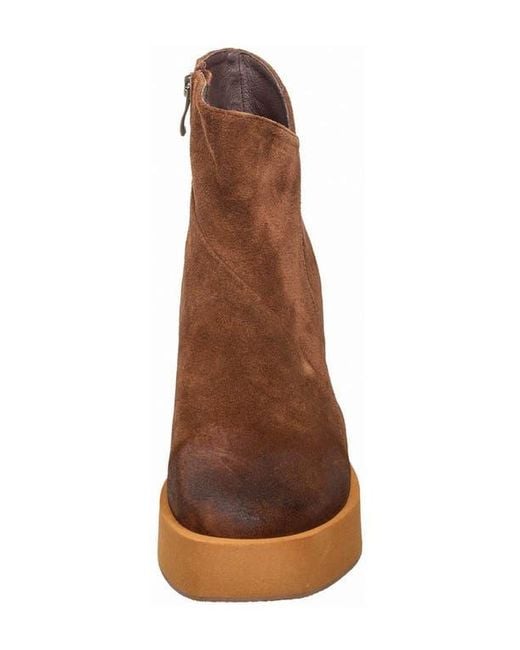 Antelope Brown Suede Platform Wedge Boot