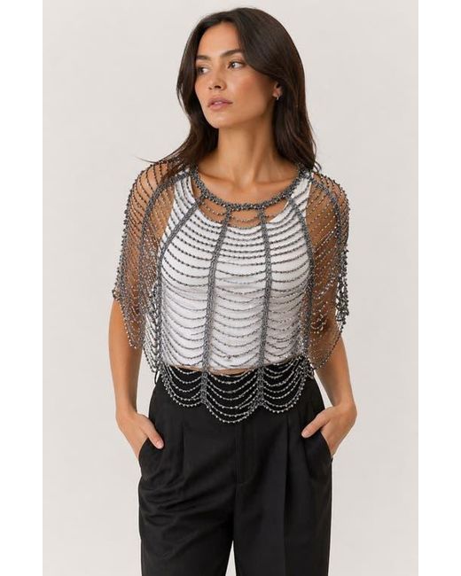 Saachi Metallic Beaded Capelet