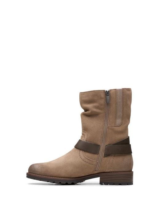 Clarks Brown Nissini Burnished Leather Slouch Boot