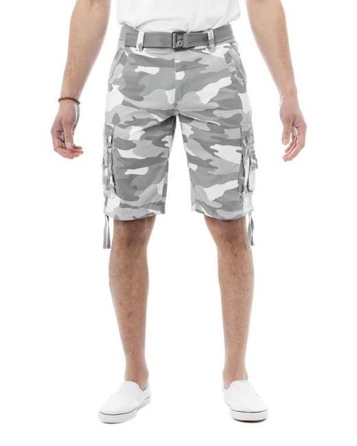 Xray Jeans Blue Belted Cotton Cargo Shorts for men