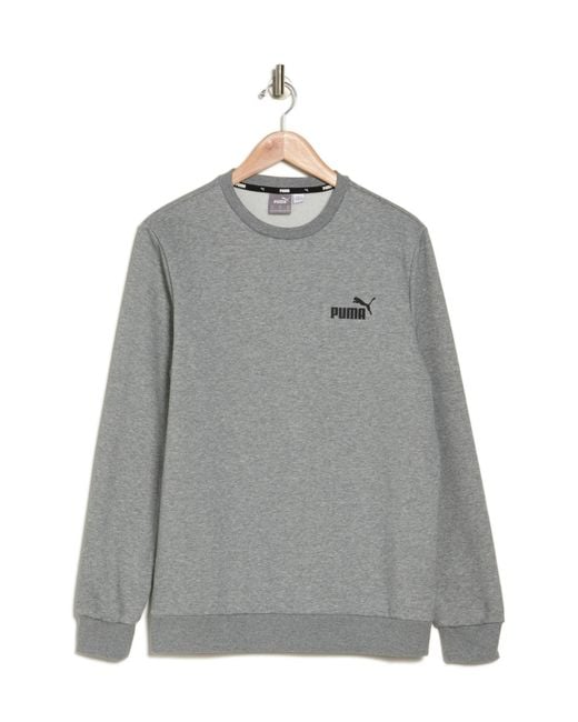 PUMA Essential Fleece Crewneck Sweatshirt in Gray for Men | Lyst