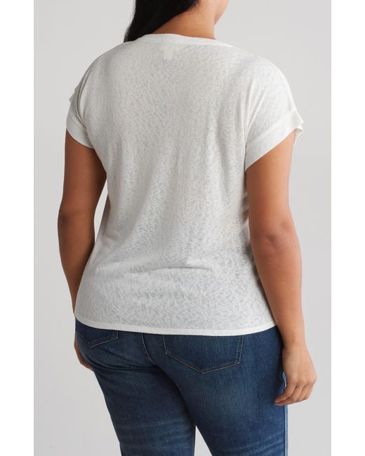 Caslon White Ruched T-shirt