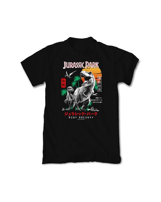 Riot Society Black Jurassic Park Kanji Graphic T-shirt for men