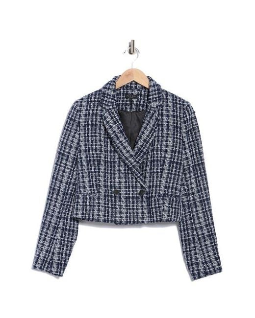 Rag & Bone Black Elvy Double Breasted Crop Tweed Blazer