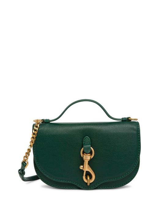 Rebecca Minkoff Megan Leather Half Moon Crossbody Bag In Emerald At