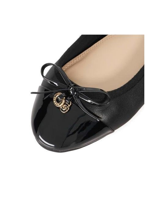 Dune Black Harpington Cap Toe Ballet Flat