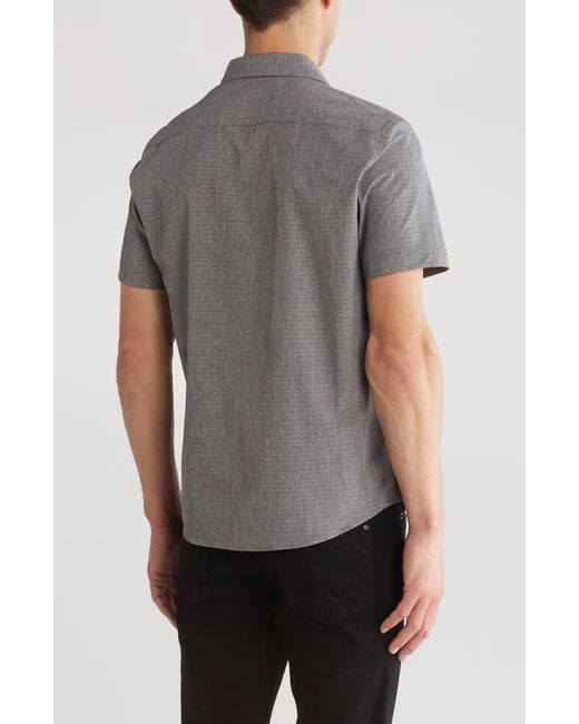 DKNY Gray Ezra Short Sleeve Button-up Shirt for men