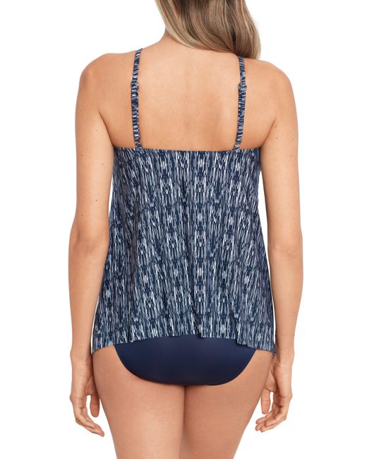 Miraclesuit Blue Silver Shores Keyhole Tankini Top
