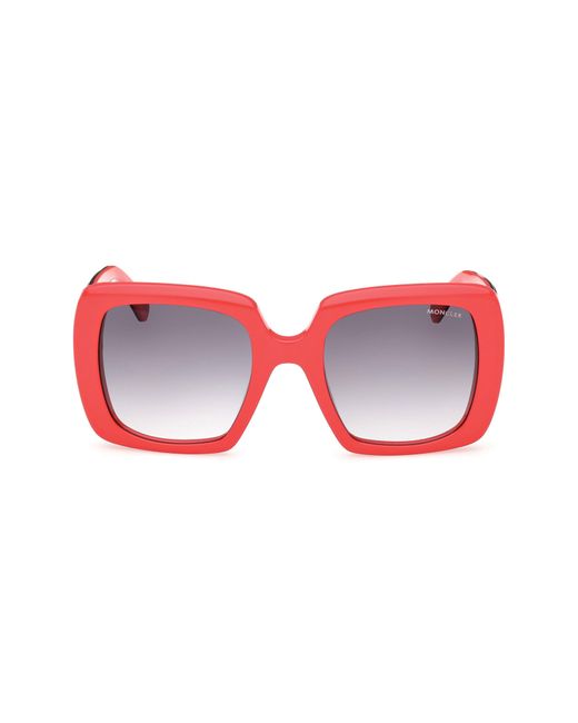 Moncler Red 53mm Square Sunglasses for men
