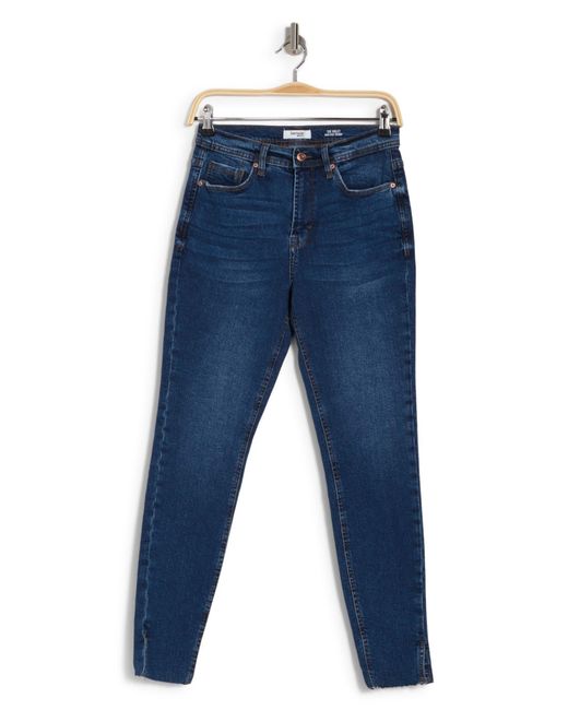 Kensie Blue Violet High Waist Raw Hem Skinny Jeans