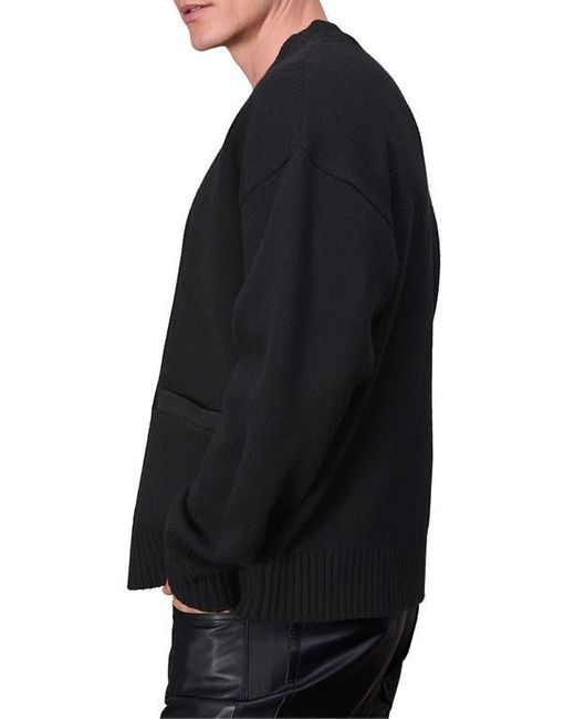Rag & Bone Blue Clarkson Suede Trim Wool Cardigan for men