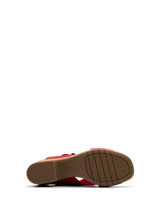 Clarks Red Nerisa Slingback Platform Sandal