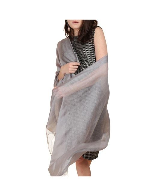 Saachi Brown Shimmer Border Scarf