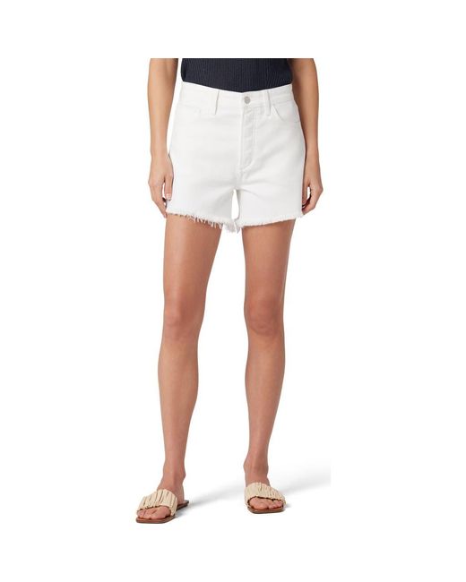 Joe's Jeans White The Jessie Frayed High Waist Relaxed Denim Shorts