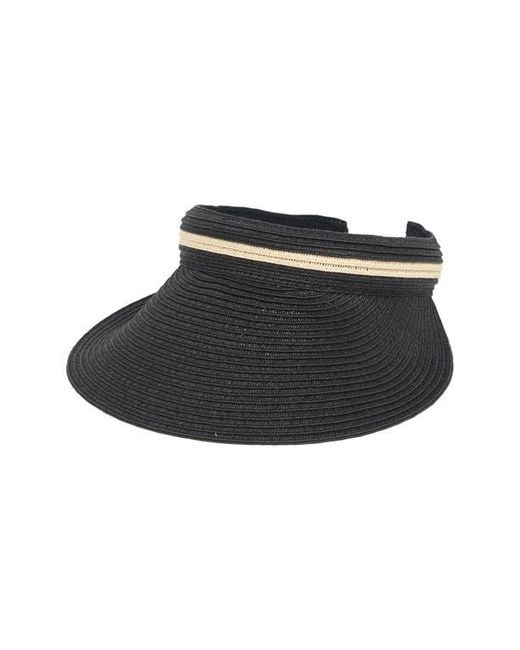 Nordstrom Rack Black Straw Visor Sun Hat