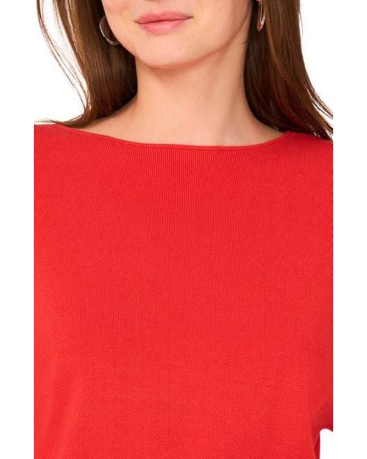 Halogen® Red Short Sleeve Crop Sweater