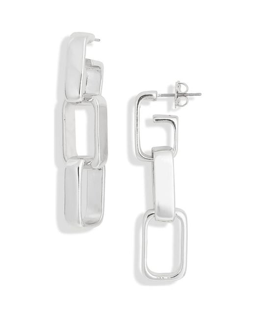 Leith White Chain Link Drop Earrings