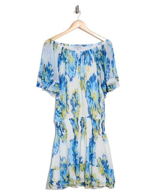 Ramy Brook Blue Pam Off The Shoulder Dress