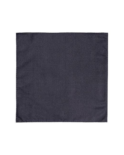 Eton of Sweden Blue Reversible Solid & Neat Wool Flannel Pocket Square for men