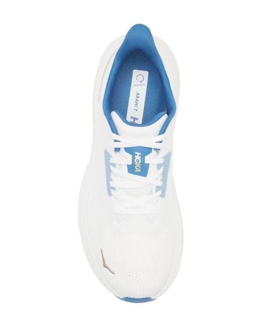 Hoka One One White Arahi 7 Running Shoe for men