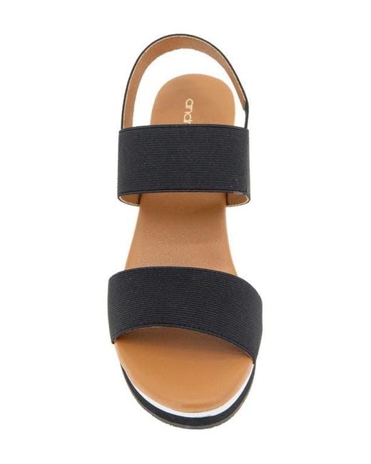 Andre Assous Blue Nikola Slingback Wedge Sandal
