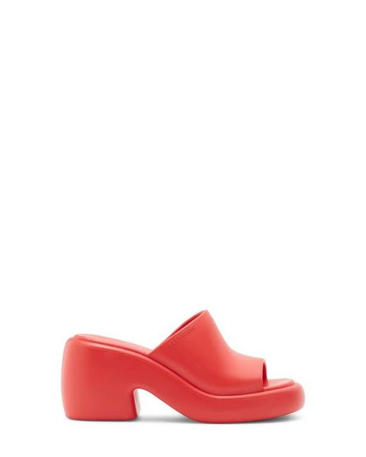 Ferragamo Red Deva Platform Slide Sandal