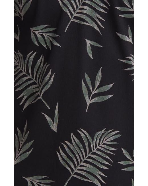 Travis Mathew Black Resort Town Leaf Print Golf Polo for men