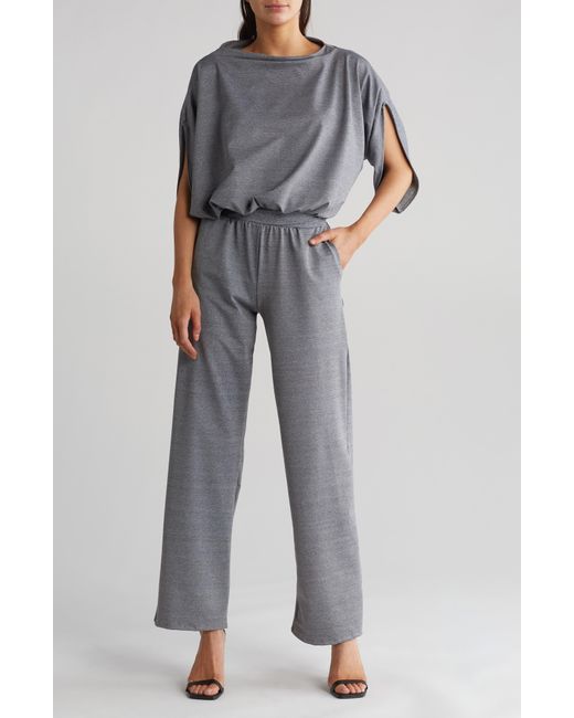 Go Couture Gray Dolman Sleeve Crop Jumpsuit