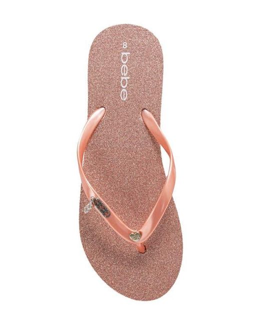 Bebe Pink Glittery Thong Sandal