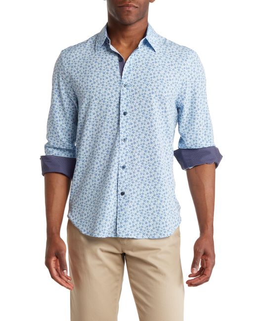 Con.struct Slim Fit Floral Print Dress Shirt At Nordstrom Rack in Blue ...