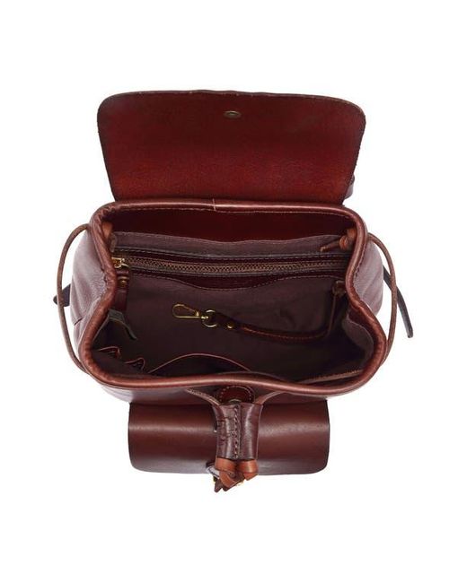 Old Trend Red Isla Small Leather Backpack