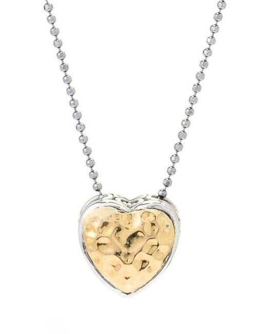 Samuel B. Metallic Two-Tone Heart Pendant Necklace