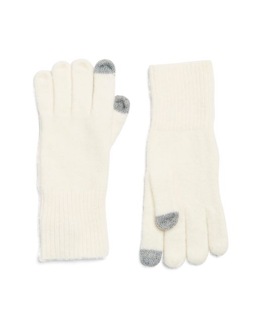 Nordstrom Rack Cozy Knit Gloves In Ivory Cloud At in White | Lyst