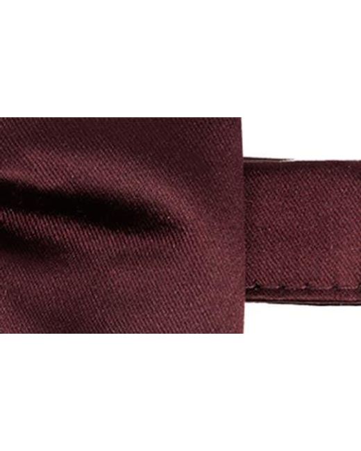 Con.struct Brown Solid Satin Pre-Tied Bow Tie for men