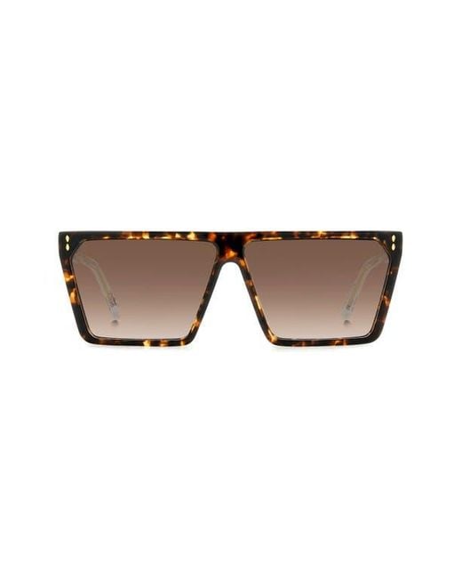 Isabel Marant Brown 64Mm Oversize Rectangular Sunglasses