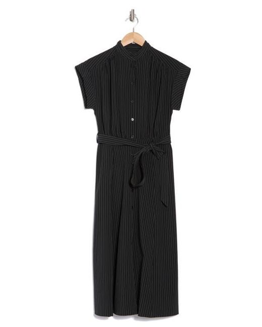 Calvin Klein Black Comm Stripe Midi Shirtdress