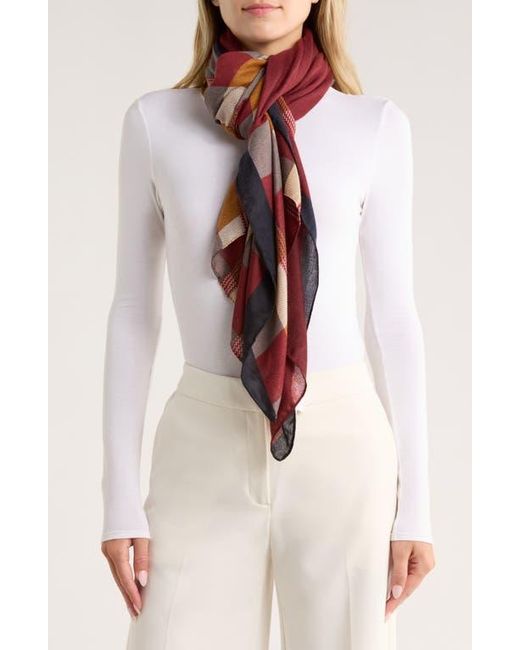 La Fiorentina Natural Checkered Print Lightweight Wrap