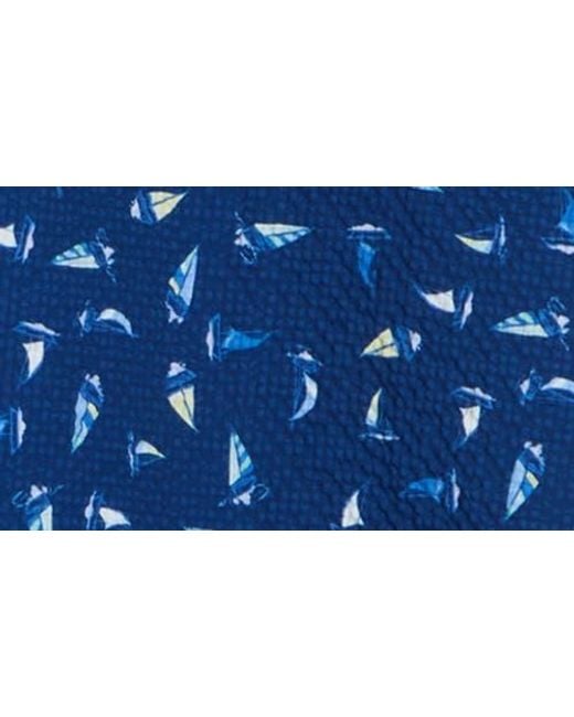 Con.struct Blue Sailboat Seersucker Button-Down Shirt for men