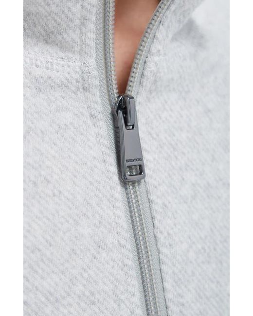 Bugatchi White Quarter Zip Pullover for men
