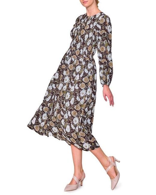 MELLODAY Multicolor Floral Long Sleeve Midi Dress