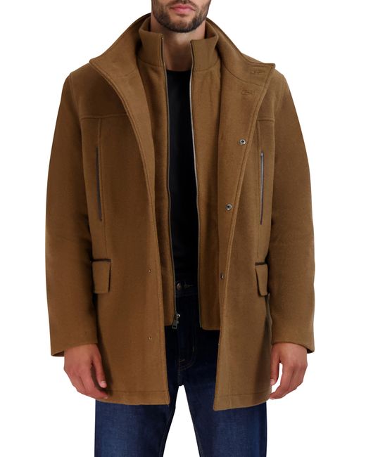 Cole Haan Brown Plush Wool Blend Coat for men